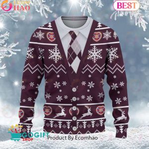 Heart of Midlothian F.C. Vest Design Ugly Christmas Sweater