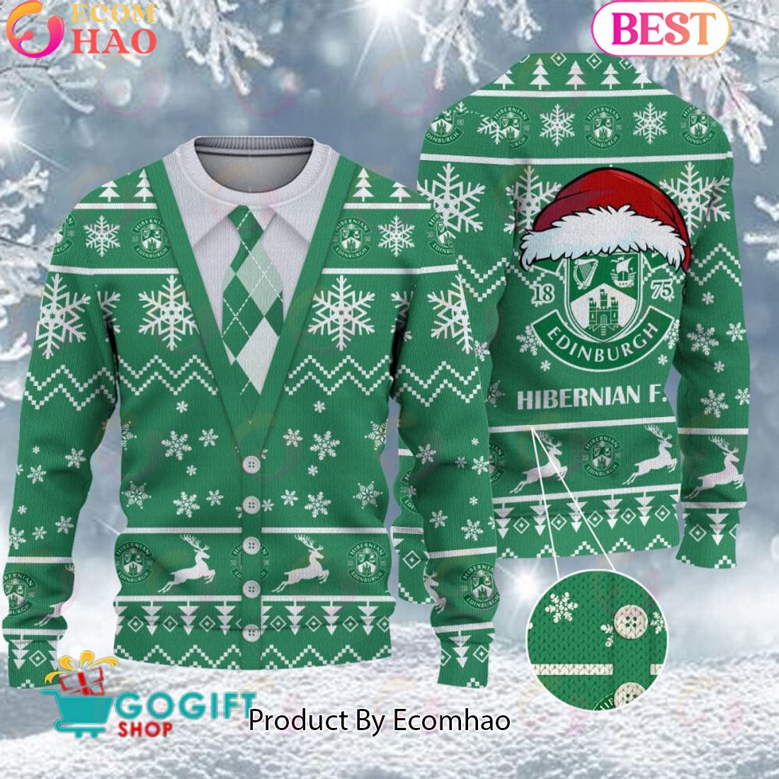 Hibernian F.C. Vest Design Ugly Christmas Sweater