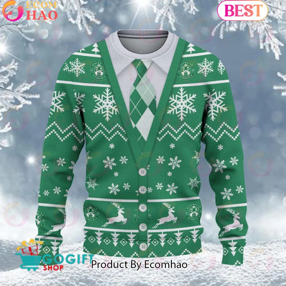 Hibernian F.C. Vest Design Ugly Christmas Sweater