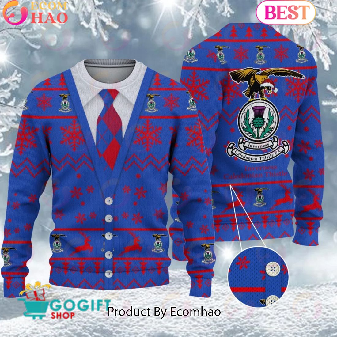 Inverness Caledonian Thistle F.C. Vest Design Ugly Christmas Sweater