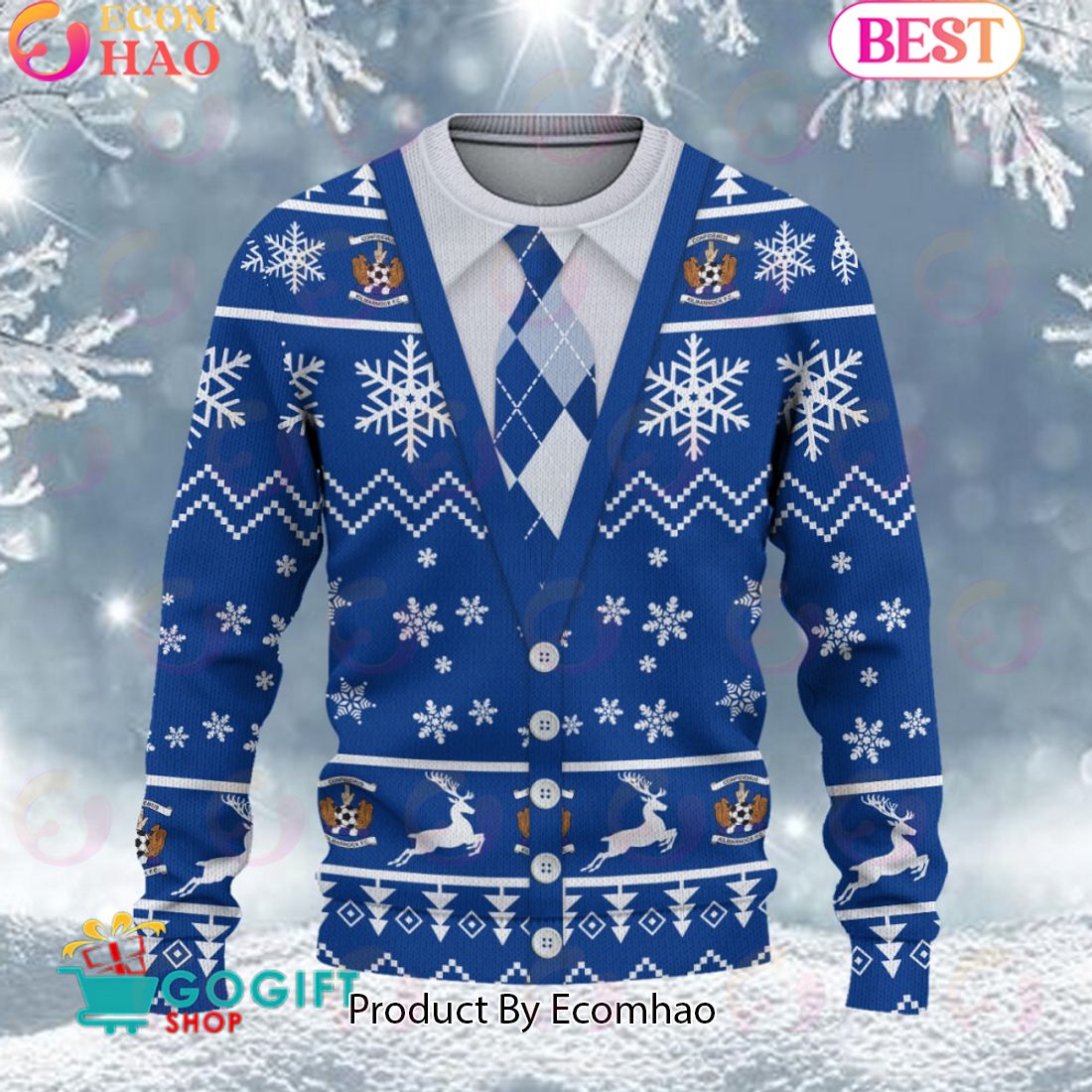 Kilmarnock F.C. Vest Design Ugly Christmas Sweater