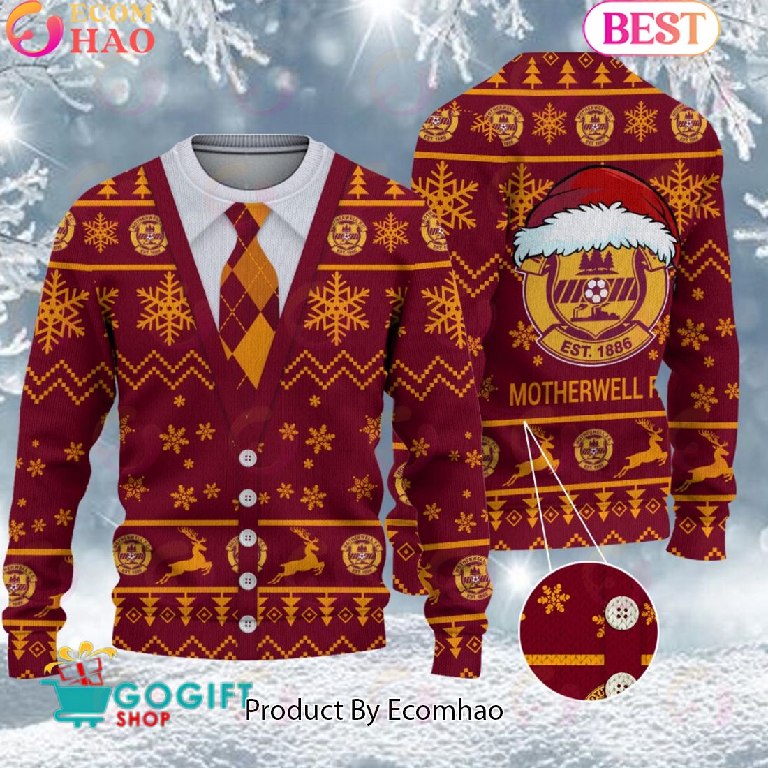 Motherwell F.C. Vest Design Ugly Christmas Sweater