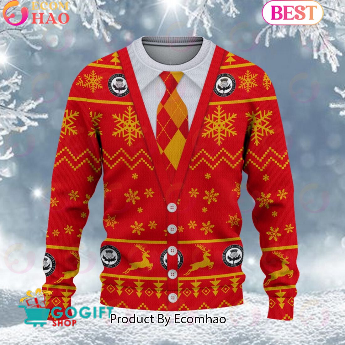 Partick Thistle F.C. Vest Design Ugly Christmas Sweater