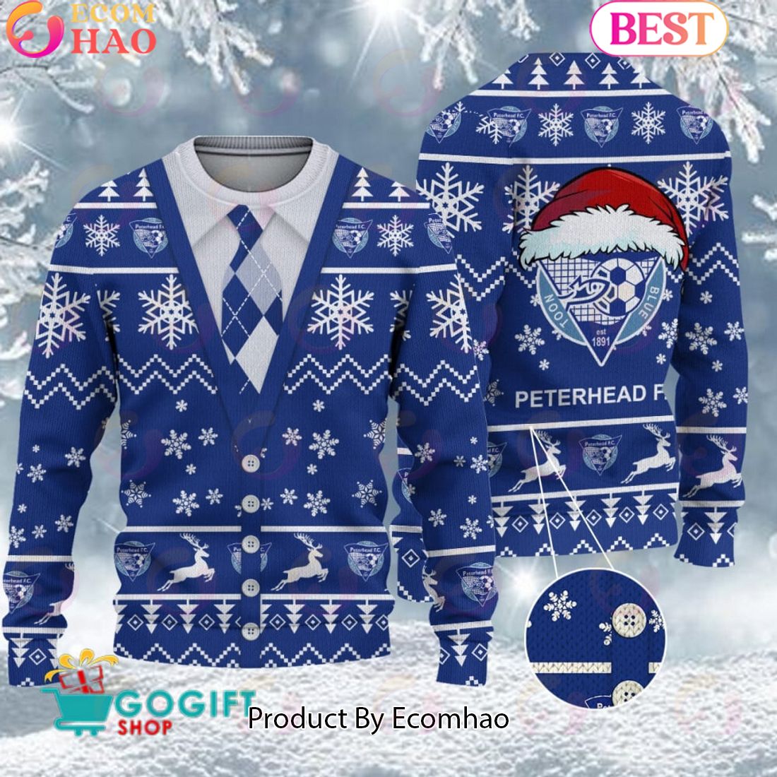 Peterhead F.C. Vest Design Ugly Christmas Sweater