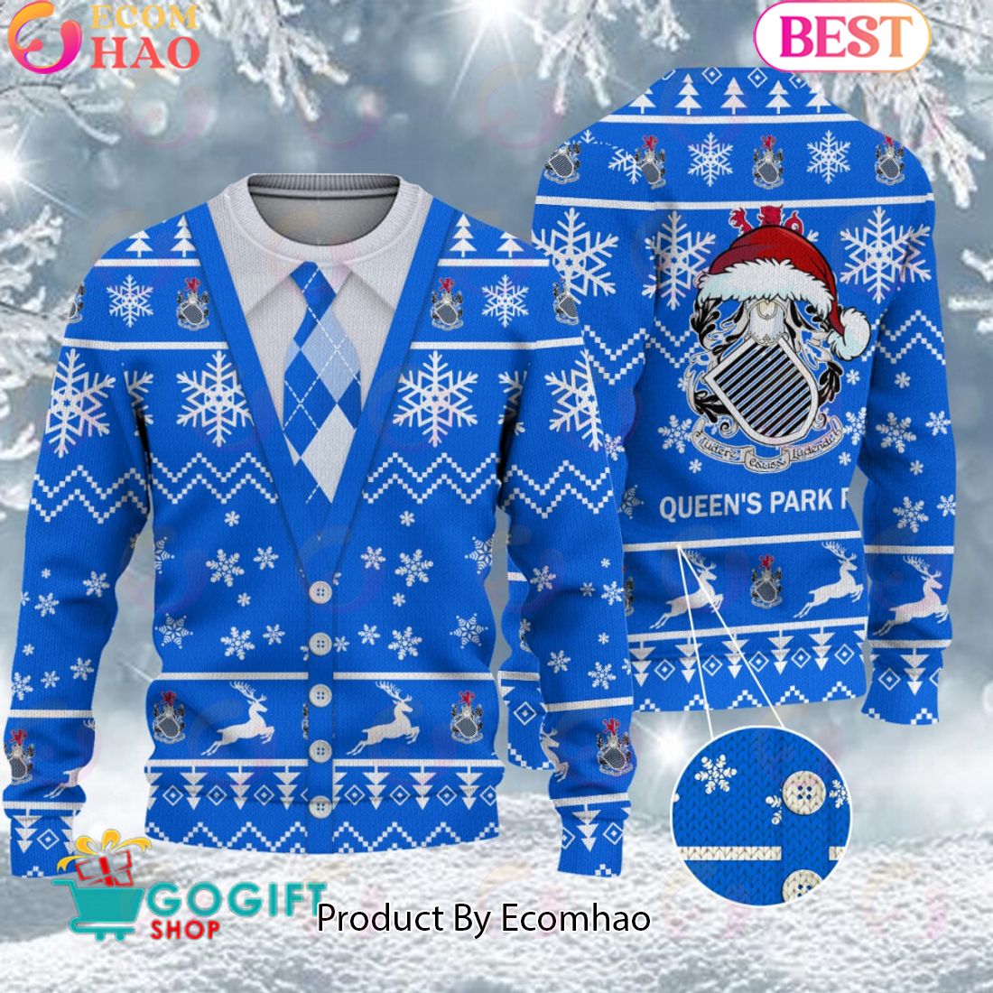 Queen’s Park F.C. Vest Design Ugly Christmas Sweater