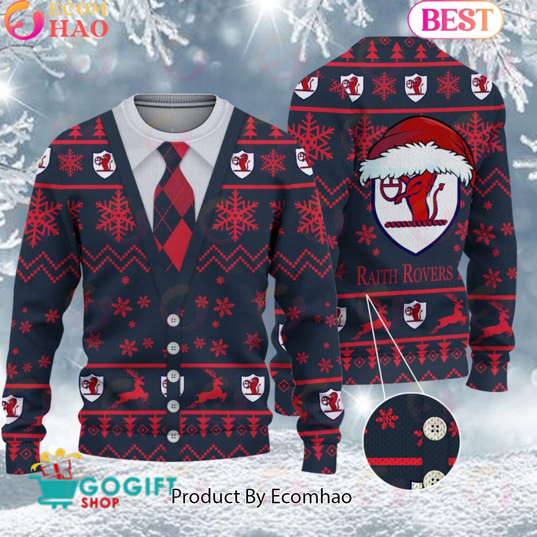 Raith Rovers F.C. Vest Design Ugly Christmas Sweater