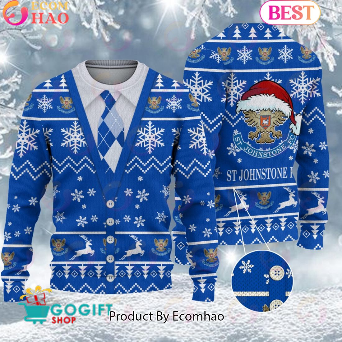 St Johnstone F.C. Vest Design Ugly Christmas Sweater