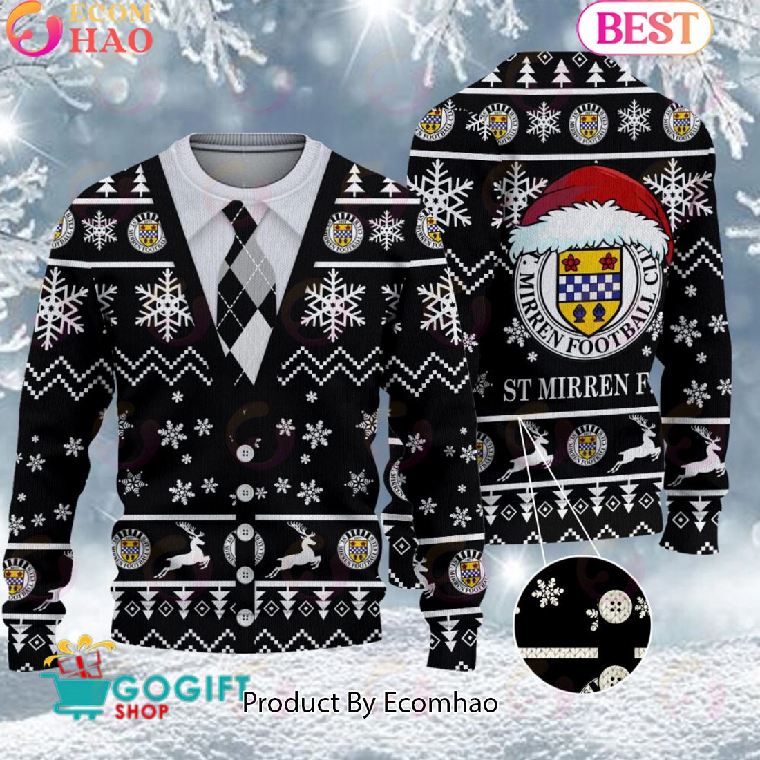 St Mirren F.C. Vest Design Ugly Christmas Sweater