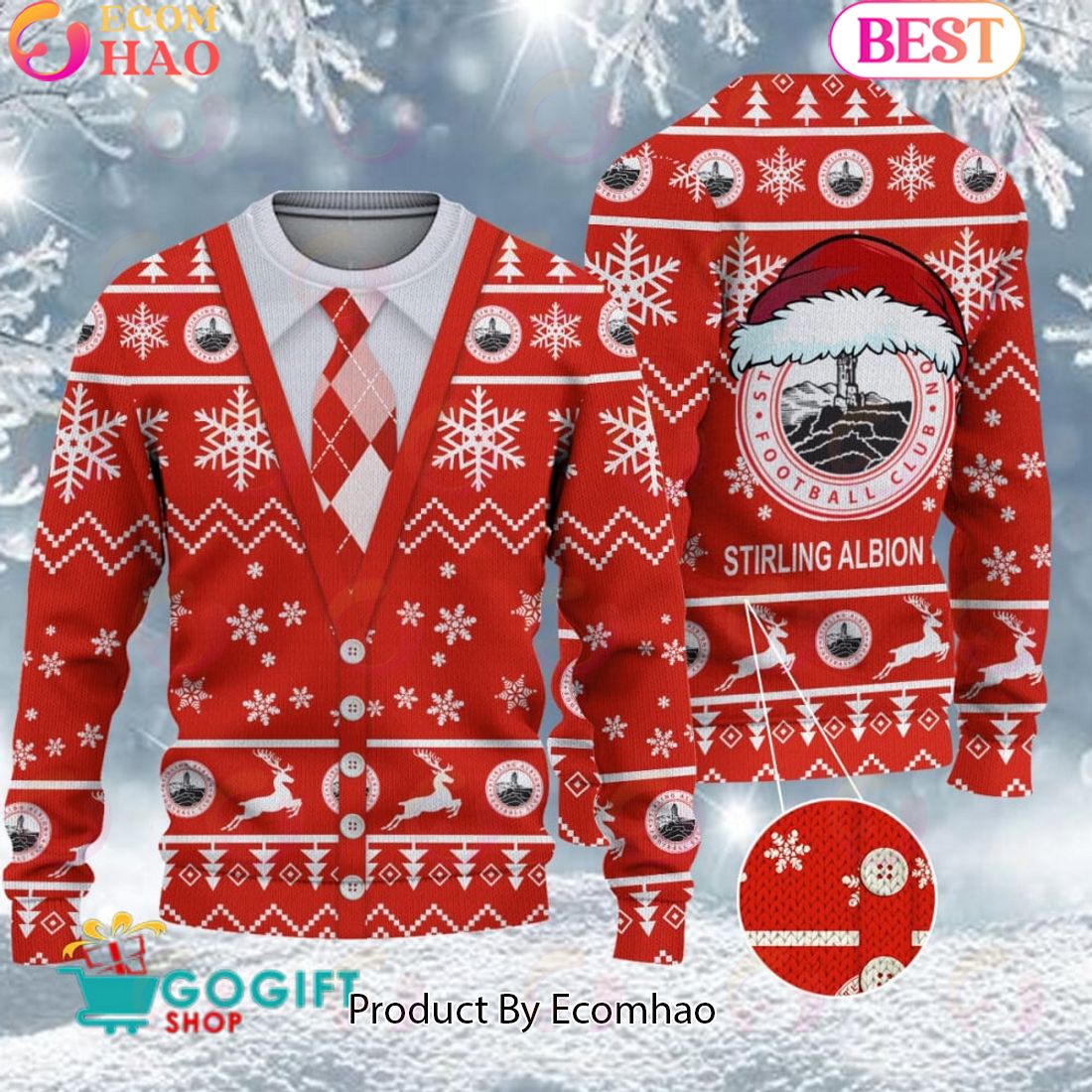 Stirling Albion F.C. Vest Design Ugly Christmas Sweater