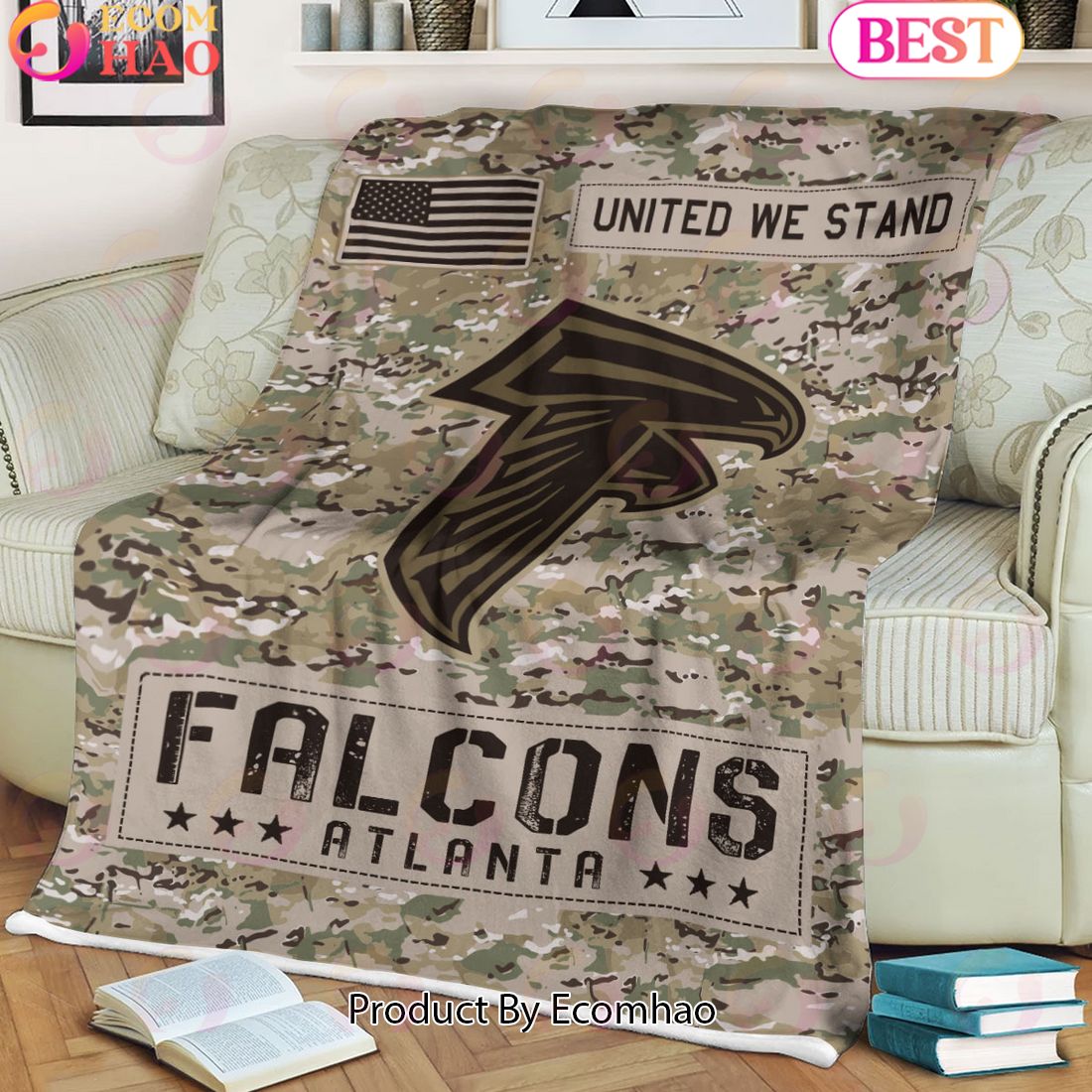 NFL Atlanta Falcons Army Camo Fleece Blanket