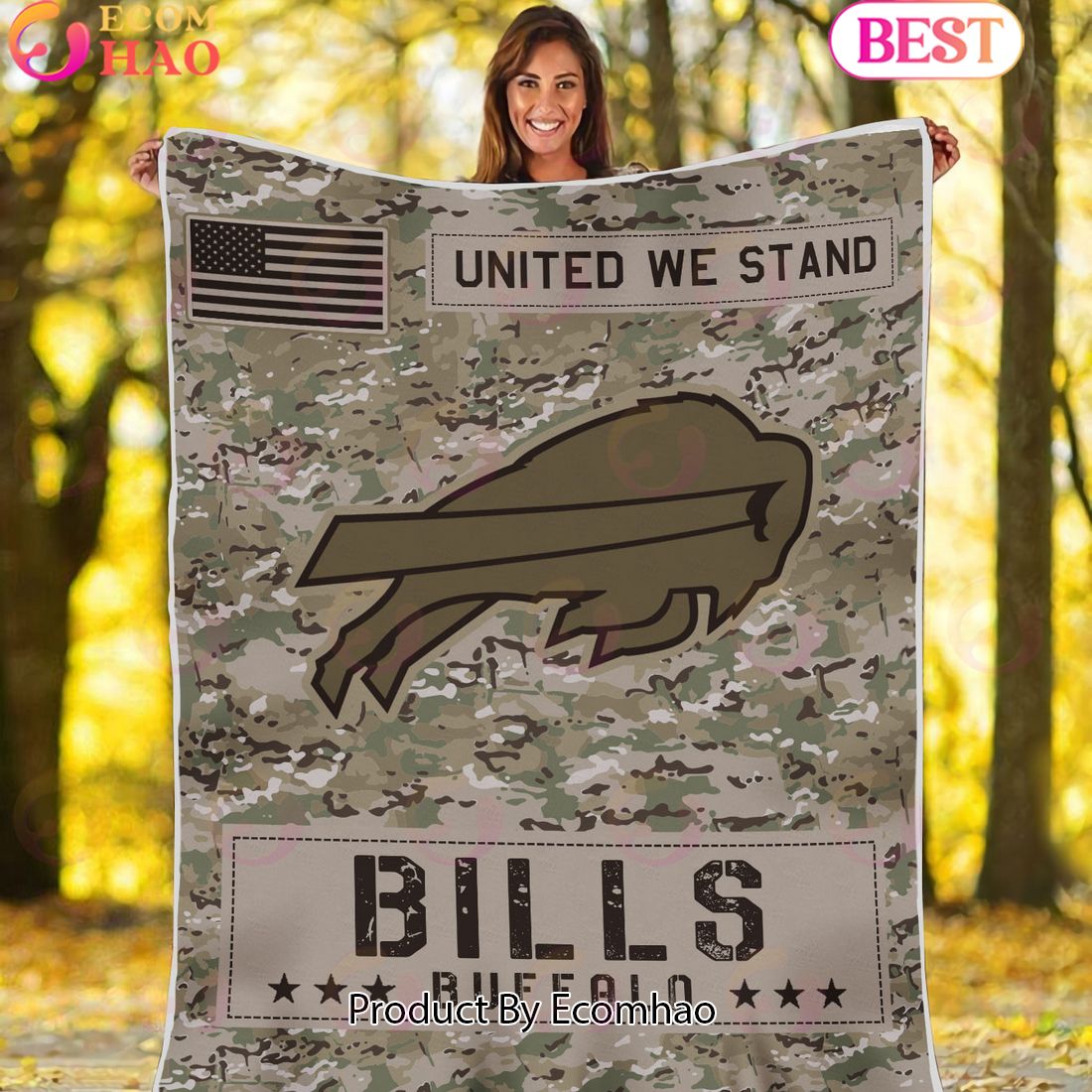 NFL Buffalo Bills Army Camo Fleece Blanket