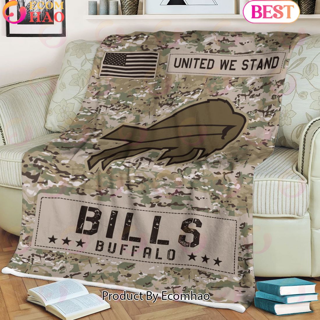 NFL Buffalo Bills Army Camo Fleece Blanket