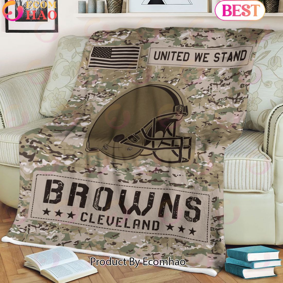 NFL Cleveland Browns Army Camo Fleece Blanket