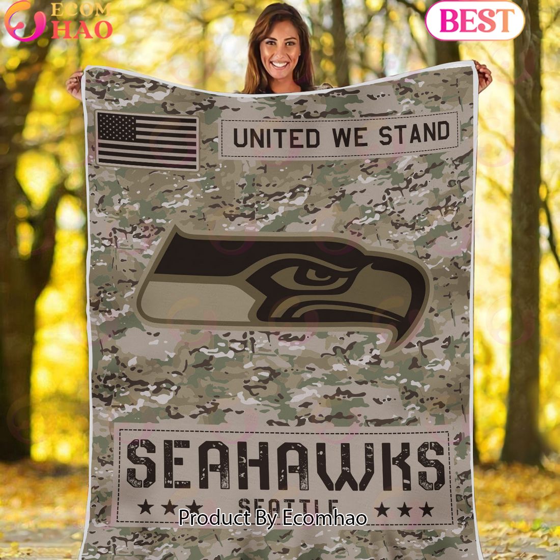 NFL San Francisco 49ers Army Camo Fleece Blanket