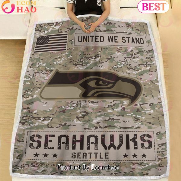 NFL Seattle Seahawks Army Camo Fleece Blanket