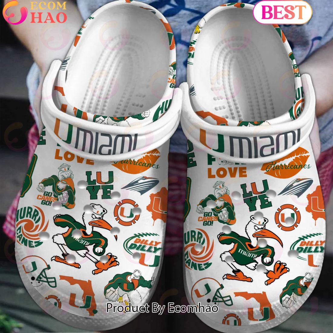 Miami Hurricanes Football Dilly Crocs