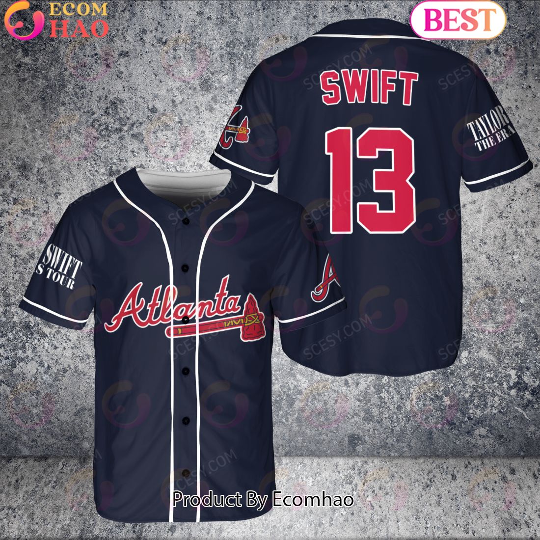 Atlanta Braves Taylor Swift 13 Atlanta Braves Jersey Navi