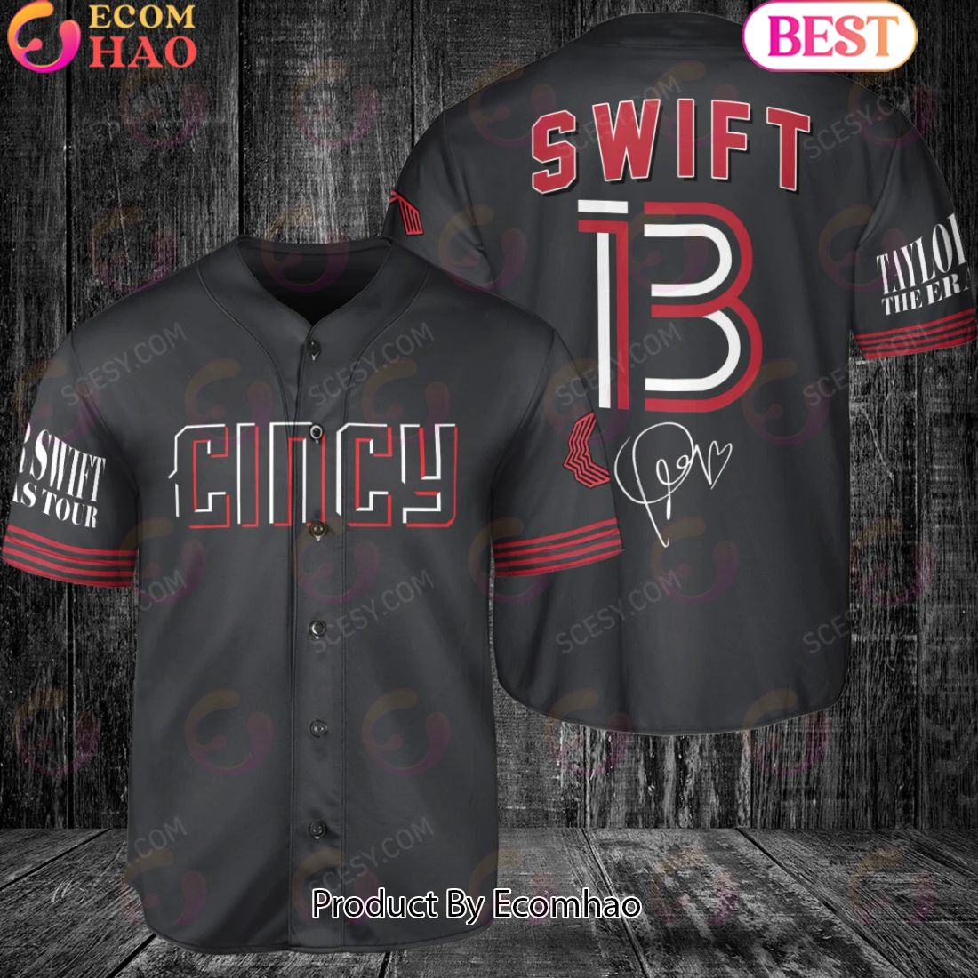 Cincinnati Reds Taylor Swift Baseball Jersey Black