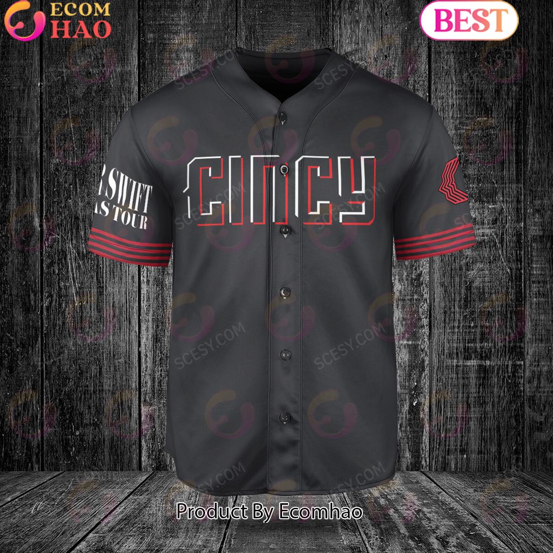 Cincinnati Reds Taylor Swift Baseball Jersey Black