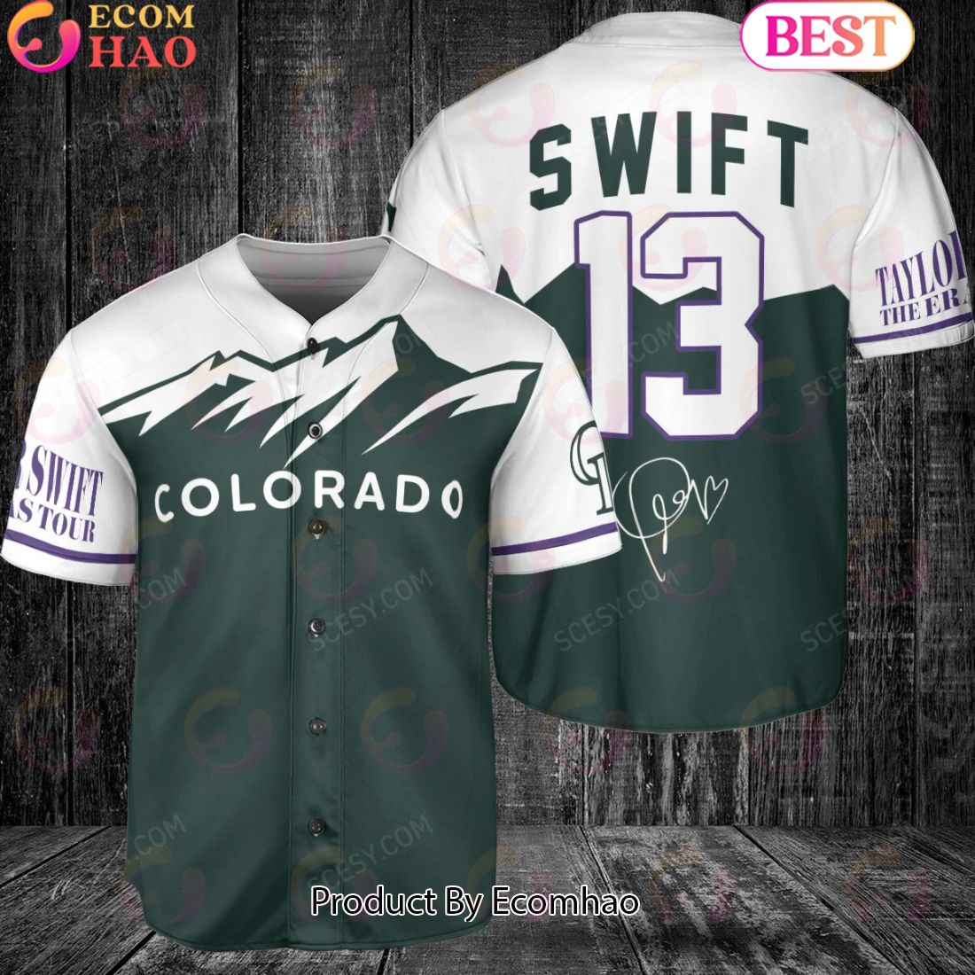 Colorado Rockies Taylor Swift Green Baseball Jersey