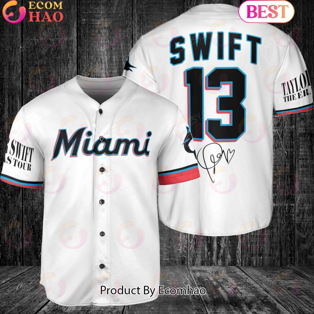 Miami Marlins Taylor Swift Baseball Jersey White