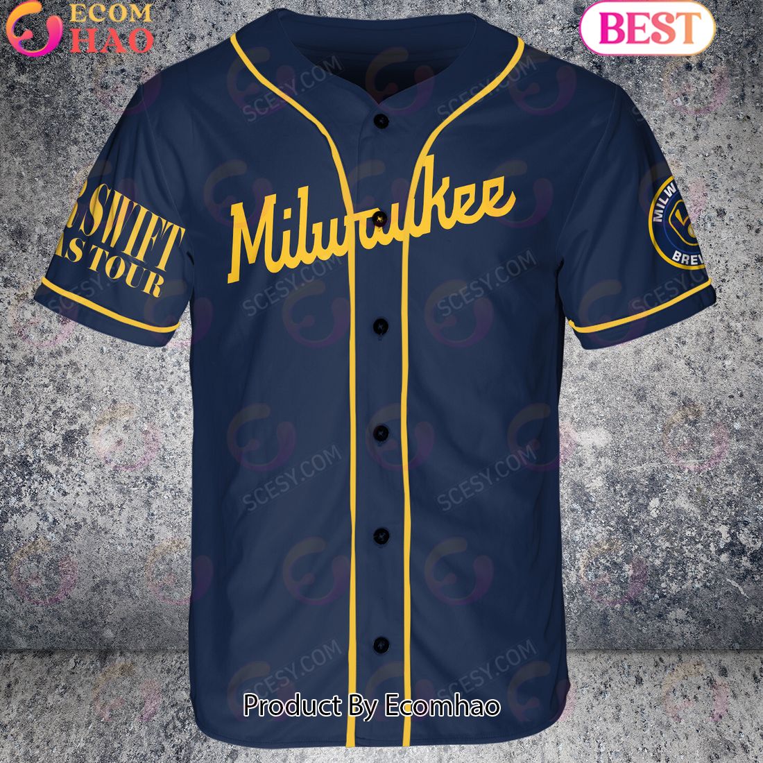 Milwaukee Brewers Taylor Swift Baseball Jersey Navy