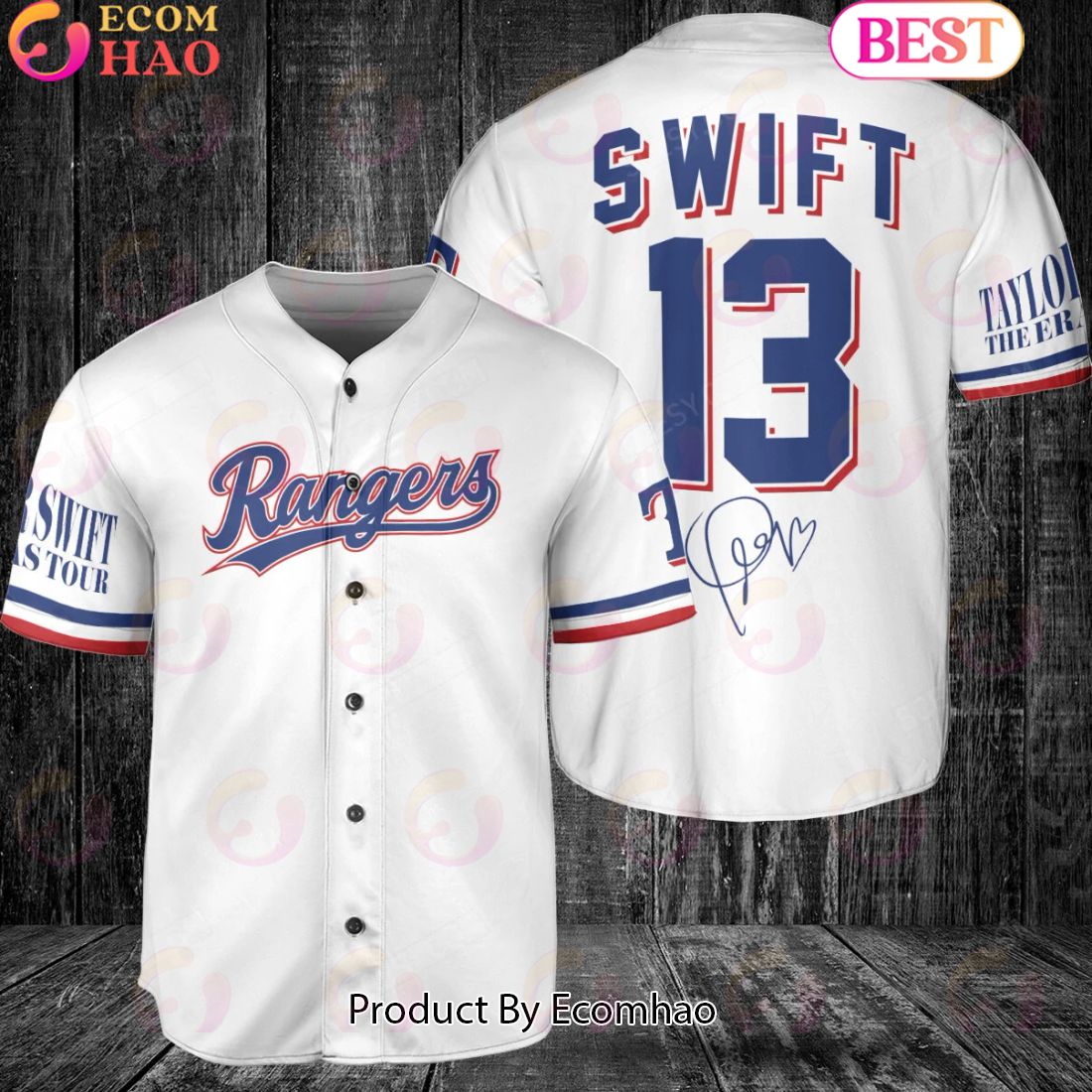 Texas Rangers Taylor Swift Baseball Jersey White