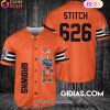 Cincinnati Bengals Lilo And Stitch Baseball Jersey Black