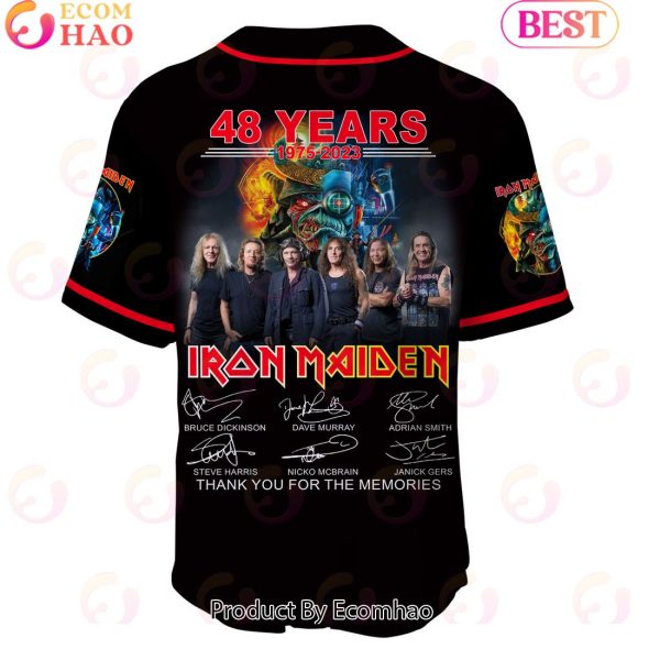 Custom Name 48 Years 1975 – 2023 Iron Maiden Thank You For The Memories Baseball Jersey