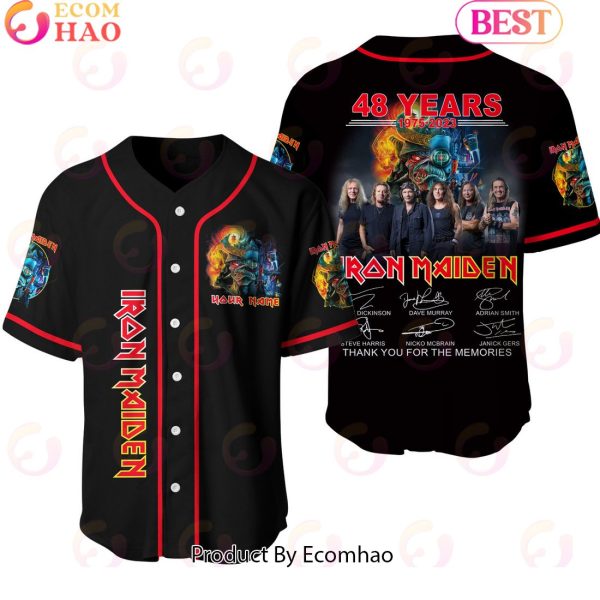 Custom Name 48 Years 1975 – 2023 Iron Maiden Thank You For The Memories Baseball Jersey