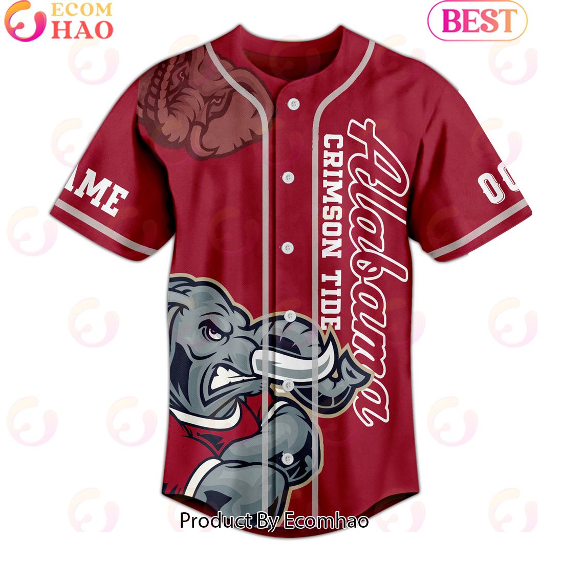 Personalized Alabama Crimson Tide Roll Tide Baseball Jersey