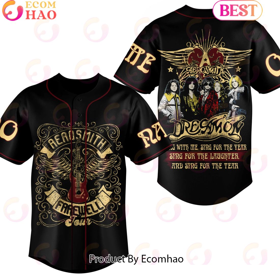 Personalized The Farewell Tour Aerosmith Baseball Jersey