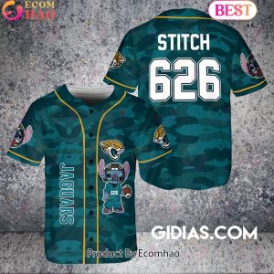 Jacksonville Jaguars Lilo And Stitch Baseball Jersey Teal Camouflage
