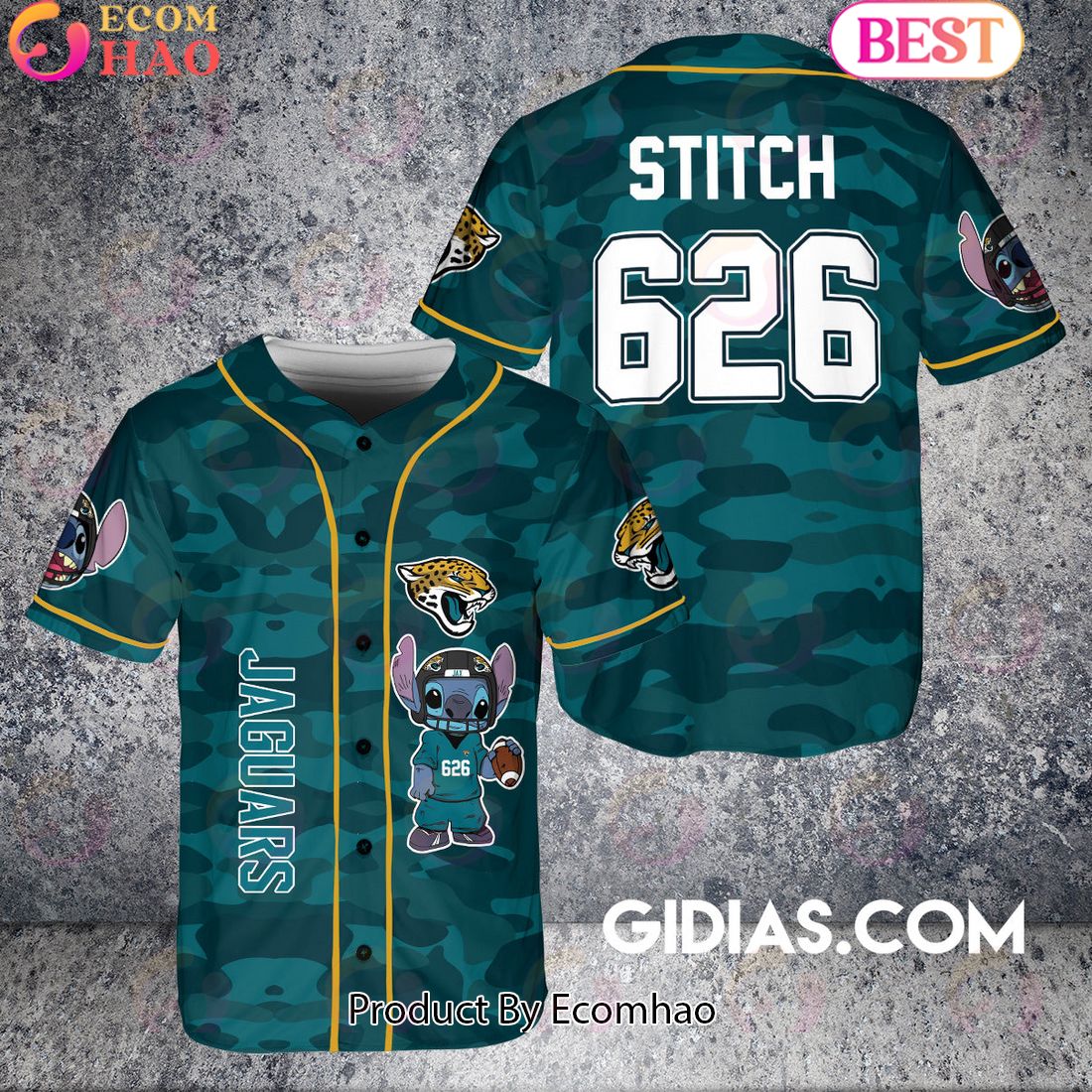 Los Angeles Chargers Lilo And Stitch Baseball Jersey Navy