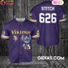 New England Patriots Lilo And Stitch Baseball Jersey Navy