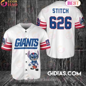 New York Giants Lilo And Stitch Baseball Jersey White New York Giants Lilo And Stitch Baseball Jersey White