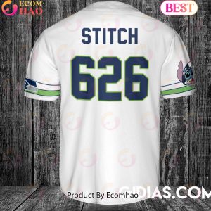 Seattle Seahawks Lilo And Stitch Baseball Jersey White