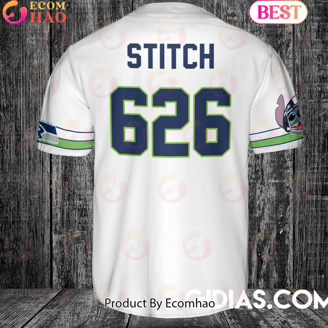 Washington Commanders Lilo And Stitch Baseball Jersey White