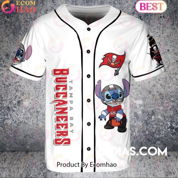 Tampa Bay Buccaneers Lilo And Stitch Baseball Jersey White