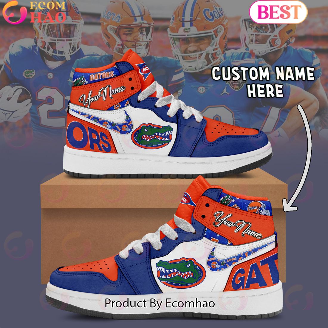 Customize NCAA Florida Gators  Air Jordan 1 Shoes, Sneaker