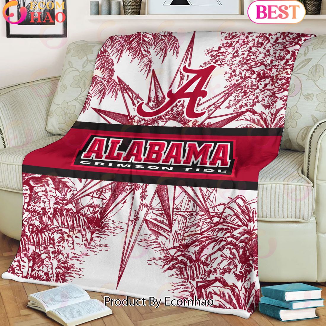 NCAA Alabama Crimson Tide Classic Pattern Fleece Blanket