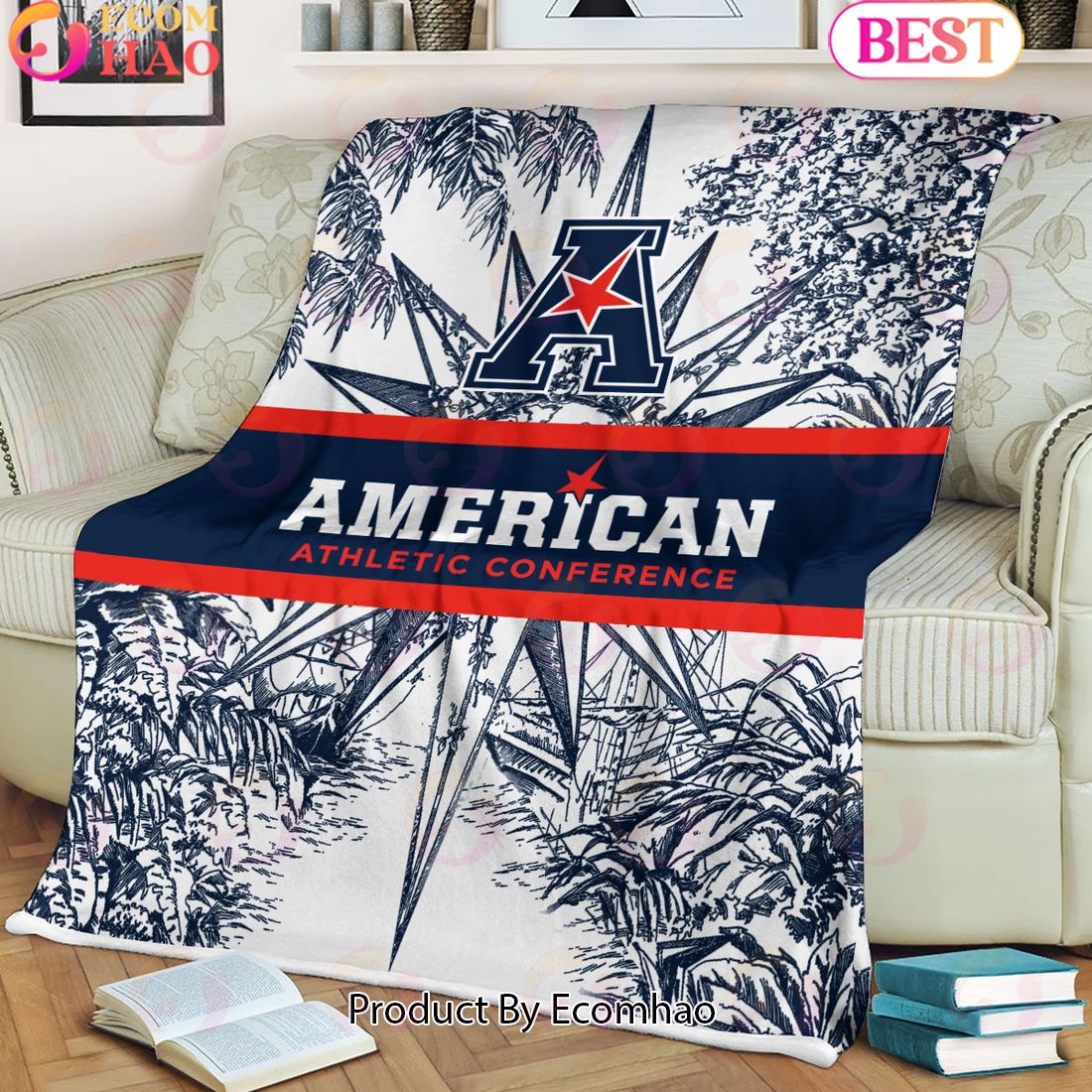 NCAA American Athletic Conference Classic Pattern Fleece Blanket