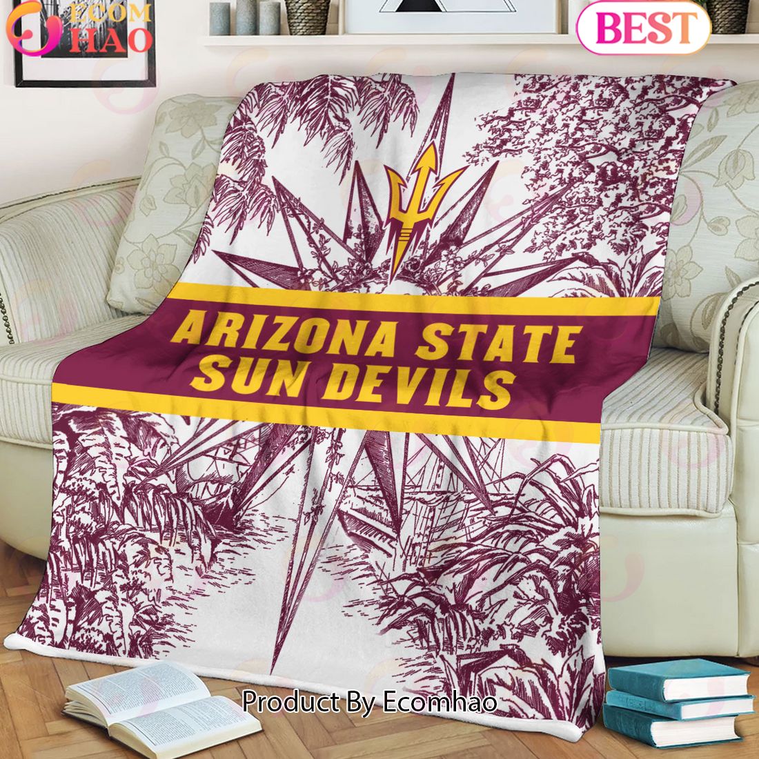 NCAA Arizona State Sun Devils Classic Pattern Fleece Blanket