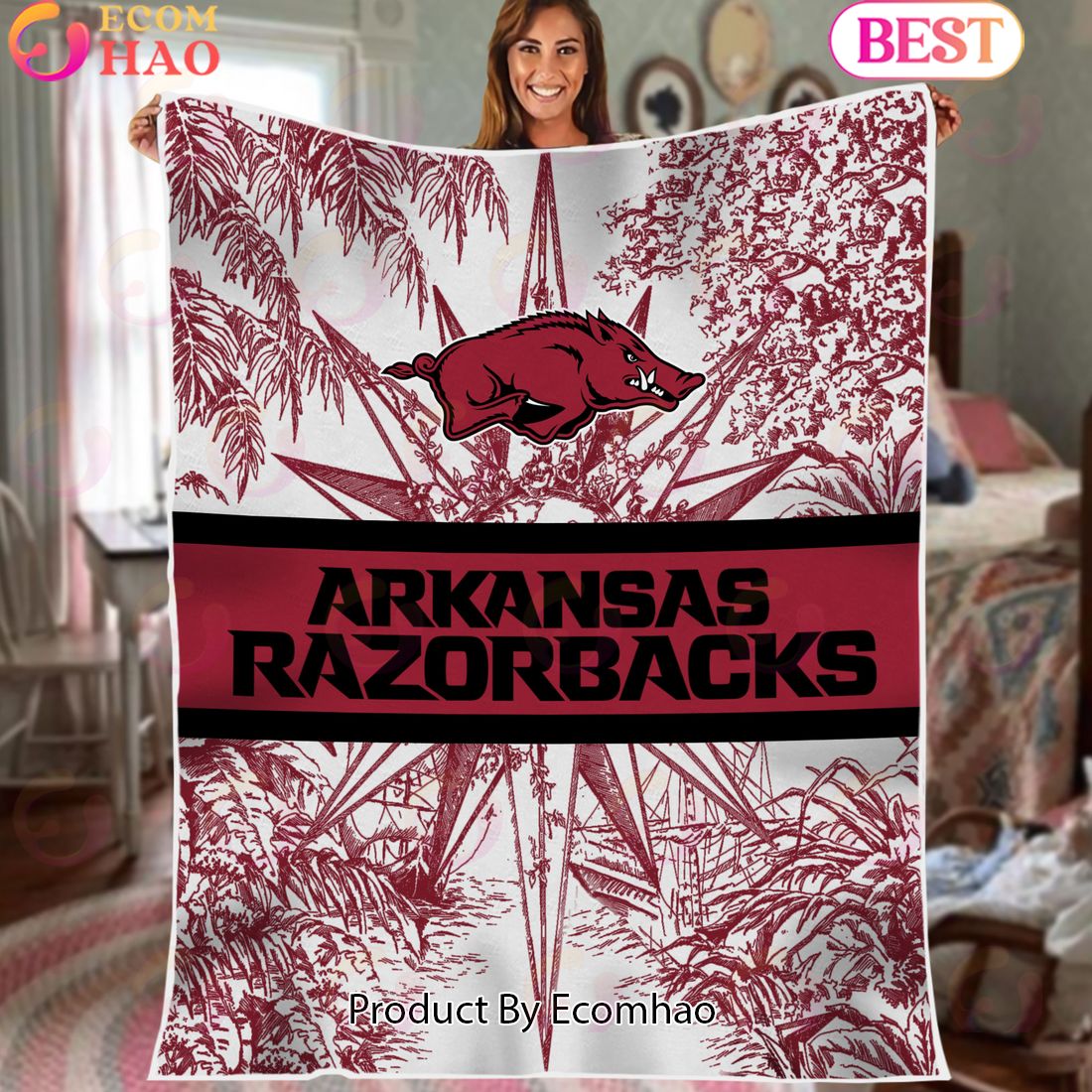 NCAA Arkansas Razorbacks Classic Pattern Fleece Blanket