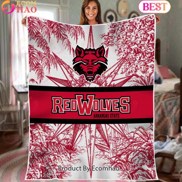 NCAA Arkansas State Red Wolves Classic Pattern Fleece Blanket