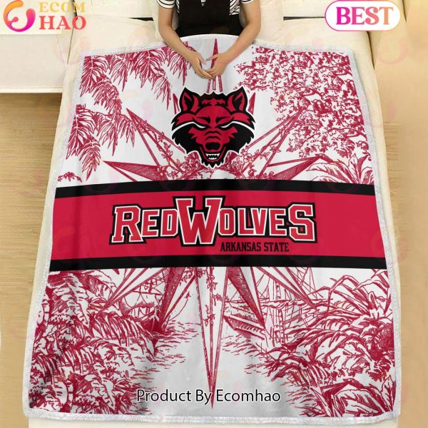 NCAA Arkansas State Red Wolves Classic Pattern Fleece Blanket