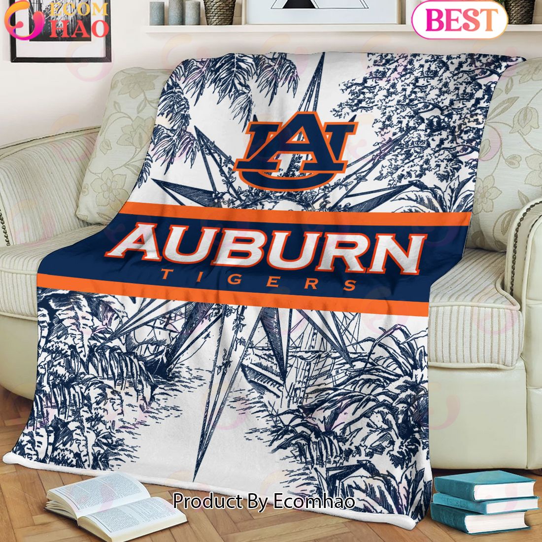 NCAA Auburn Tigers Classic Pattern Fleece Blanket