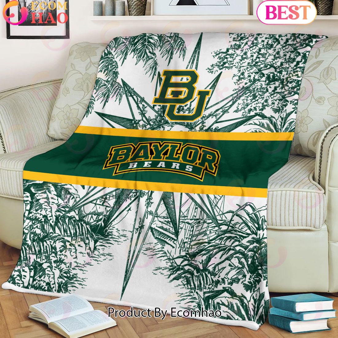 NCAA Baylor Bears Classic Pattern Fleece Blanket