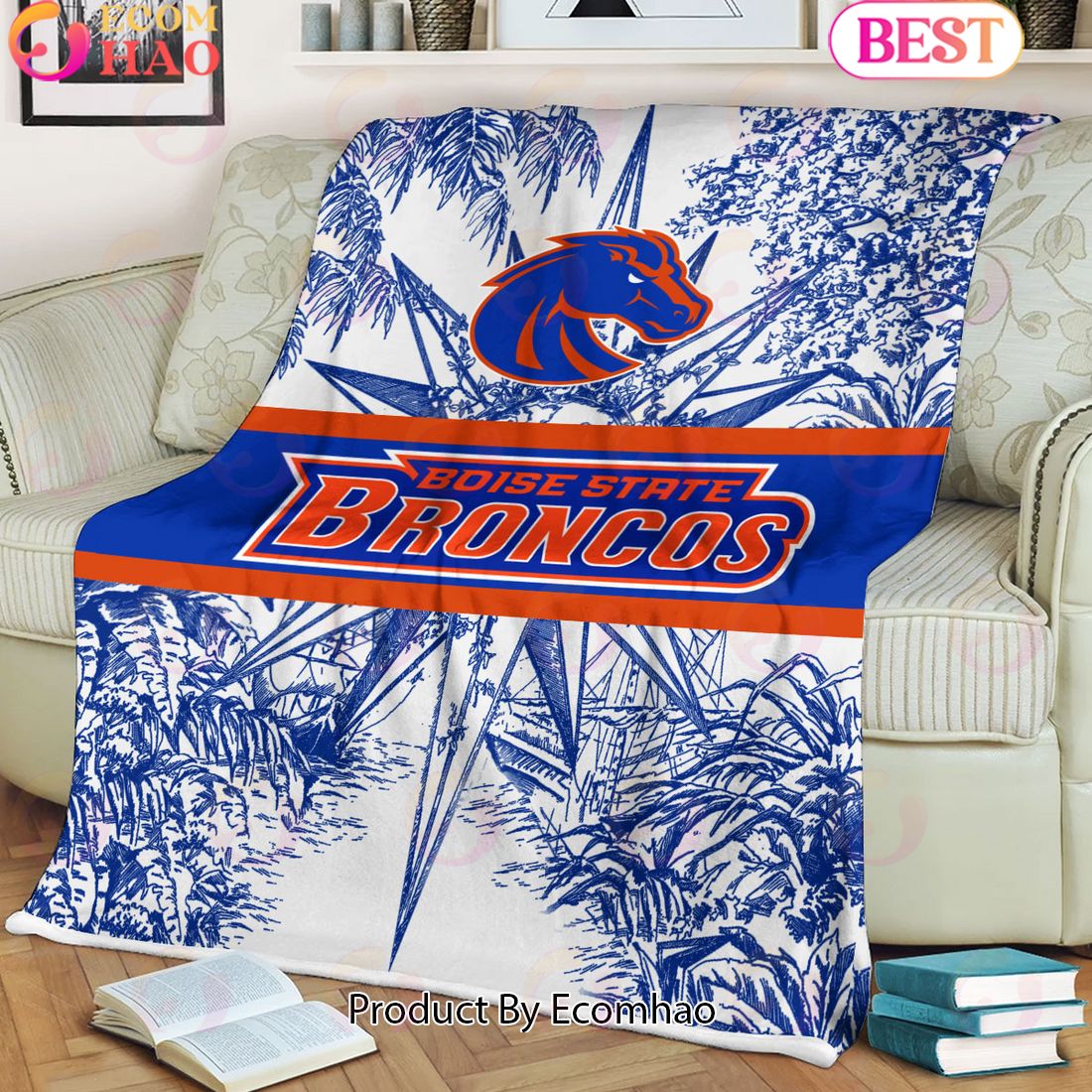 NCAA Boise State Broncos Classic Pattern Fleece Blanket