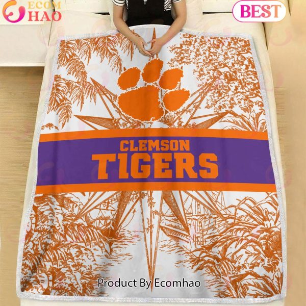 NCAA Clemson Tigers Classic Pattern Fleece Blanket